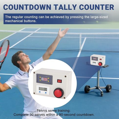 Countdown Tally Counter 0-99999 Counts 0.01s-999min,USB Powered Timer Counter Compatible with Power Bank,Large Red Button for Timed Drills, Sports Training & Production Line Speed Checks in Kuwait