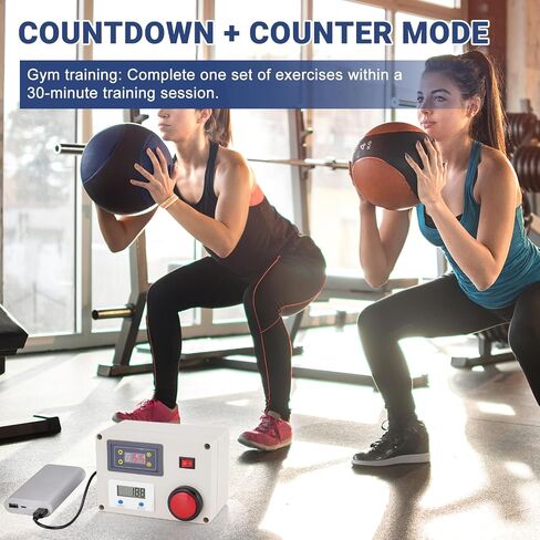 Countdown Tally Counter 0-99999 Counts 0.01s-999min,USB Powered Timer Counter Compatible with Power Bank,Large Red Button for Timed Drills, Sports Training & Production Line Speed Checks in Kuwait