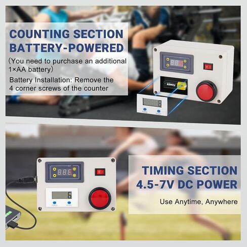 Countdown Tally Counter 0-99999 Counts 0.01s-999min,USB Powered Timer Counter Compatible with Power Bank,Large Red Button for Timed Drills, Sports Training & Production Line Speed Checks in Kuwait