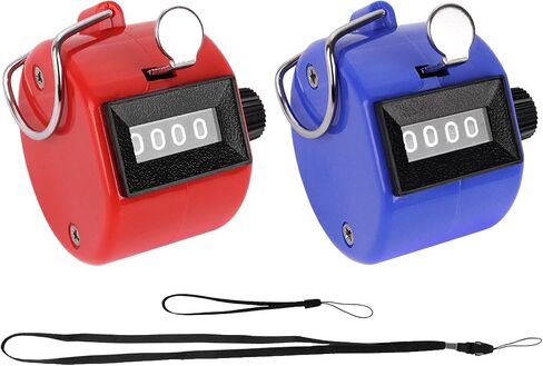 GDMINLO 2 Pack Clicker Counter، معدن 4 أرقام عداد يدوي ميكانيكي | لونان أزرق وأحمر، هيكل معدني قوي، سهل الاستخدام للمناسبات الرياضية والتدريب والعد اليومي in Saudi Arabia