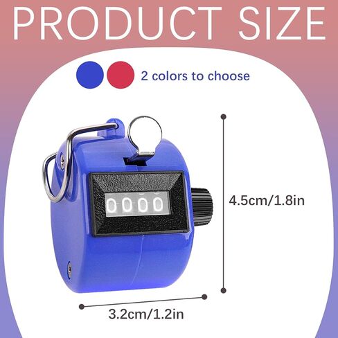 GDMINLO 2 Pack Clicker Counter، معدن 4 أرقام عداد يدوي ميكانيكي | لونان أزرق وأحمر، هيكل معدني قوي، سهل الاستخدام للمناسبات الرياضية والتدريب والعد اليومي in Saudi Arabia