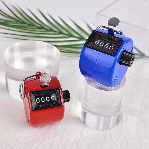 GDMINLO 2 Pack Clicker Counter، معدن 4 أرقام عداد يدوي ميكانيكي | لونان أزرق وأحمر، هيكل معدني قوي، سهل الاستخدام للمناسبات الرياضية والتدريب والعد اليومي in Saudi Arabia