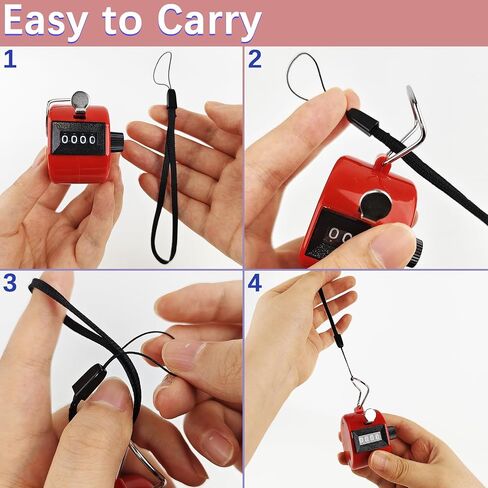 GDMINLO 2 Pack Clicker Counter، معدن 4 أرقام عداد يدوي ميكانيكي | لونان أزرق وأحمر، هيكل معدني قوي، سهل الاستخدام للمناسبات الرياضية والتدريب والعد اليومي in Saudi Arabia