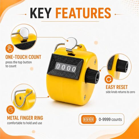 Counter,3 Pcs Handheld Clicker Counters,4-Digit Number Clicker Counter,for Coaching, Knitting, People, Lap, Fishing,Office,Golf, Toddler & Fidget in Kuwait
