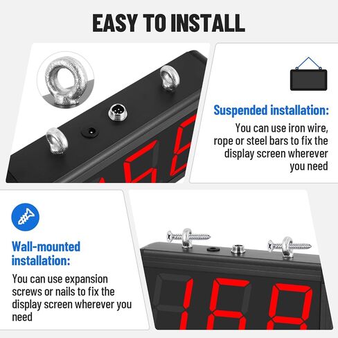 JIAWANSHUN 3Digits LED Digital Lap Counter 3.5 Inch, Up Down Count with Custom Initial Value, Aluminum Frame for Sports & Golf & Kart Racing in Kuwait