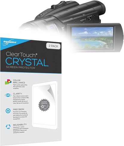 واقي شاشة BoxWave متوافق مع Sony FDR-AX700 - ClearTouch Crystal (عبوتان)، غلاف فيلم عالي الدقة - دروع من الخدوش لأجهزة Sony FDR-AX700، Sony FDR-AX700، PXW-FS5 | ألفا a6500 in Kuwait