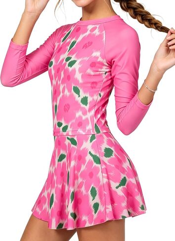 Girls Swimsuits 2 Piece, Digital Print Bikini Alternative w/Boyshorts, Stretchy Quick Dry for Summer 4-10Y in Kuwait