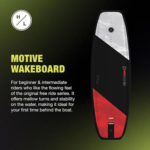 Hyperlite Motive Wakeboard + حزمة Wakeboard لربط الترددات - مثالية للراكبين المبتدئين والمتوسطين - حجم اللوحة (140 سم) in Kuwait