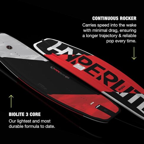 Hyperlite Motive Wakeboard + حزمة Wakeboard لربط الترددات - مثالية للراكبين المبتدئين والمتوسطين - حجم اللوحة (140 سم) in Kuwait