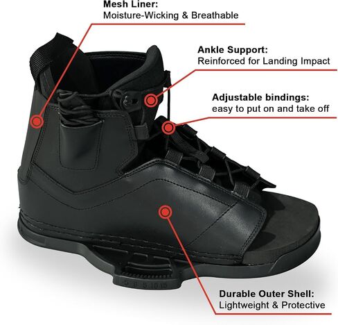 Universal Wakeboard Bindings, Adjustable, Mesh Liner & Ankle Support, US 9-12 in Kuwait