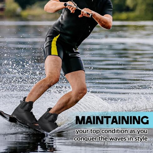 روابط Weysat Universal Wakeboard للرجال 8-11 / النساء 9.5-11.5، أحذية Wakeboard قابلة للتعديل، بطانة مريحة من EVA ودعم للكاحل، تصميم سهل الدخول مفتوح عند الأصابع، يناسب معظم ألواح Wakeboard in Kuwait