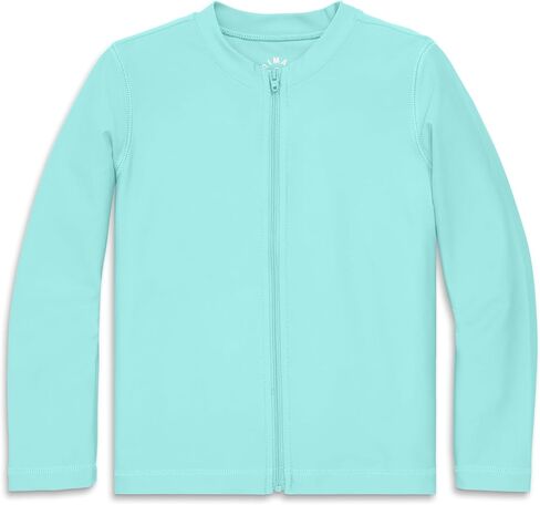 Primary Kids Long Sleeve Full-Zip Rash Guard, Swim Shirt, UPF 50+, Made with Recycled Materials in Saudi Arabia