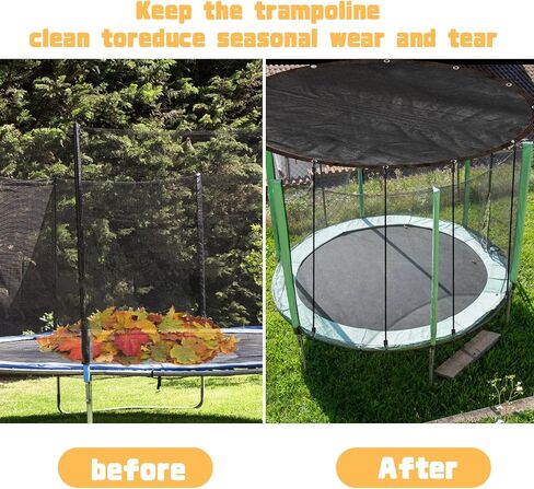 Trampoline Cover Black Round 90% Sunblock Shade Cloth 14.5FT Trampoline Top Shade Cover Sun Shade Mesh Tarp with Elastic Cord Plastic Hooks for Outdoor Backyard Playground Accessories, Tent Only in Kuwait