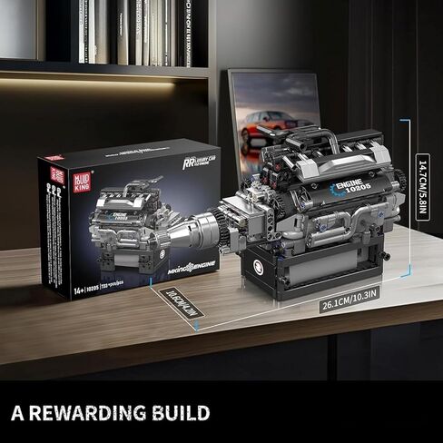 MOLD KING 10201 W16 Model Model Kit التي تعمل - قم ببناء محرك طراز V8 STEM الخاص بك للبالغين ، ومحرك سيارة 16 أسطوانات ، وتشغيل العتاد القابل للتحول ، ومجموعة بناء الهندسة الميكانيكية (2024 PCS) in Kuwait