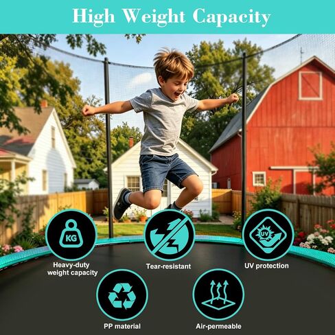 Trampoline Replacement Mat, Fit 12 Ft Round Trampoline with 72 V-Hooks Using 5.3-5.7" Springs, UV-Resistant, with Install Tool (Spring not Included) in Saudi Arabia