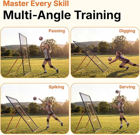 HiTekk Adjustable Volleyball Rebounder | 7x4 ft Solo Practice Rebounder Net | 5X Adjustable Angle, Durable Weather-Resistant Frame, Folds Flat | Volleyball Training Rebounder Net in Kuwait