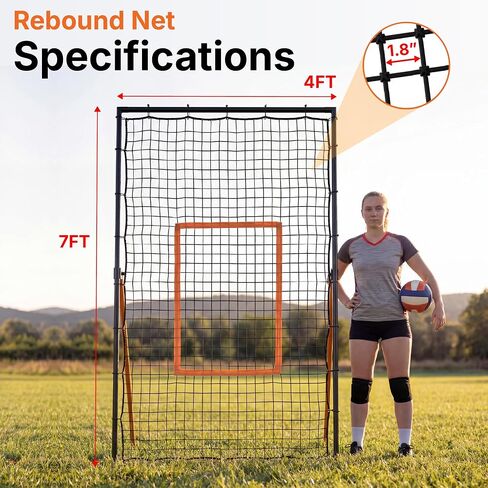 HiTekk Adjustable Volleyball Rebounder | 7x4 ft Solo Practice Rebounder Net | 5X Adjustable Angle, Durable Weather-Resistant Frame, Folds Flat | Volleyball Training Rebounder Net in Kuwait