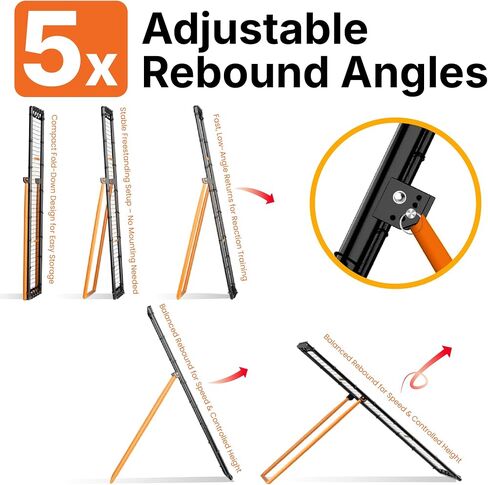 HiTekk Adjustable Volleyball Rebounder | 7x4 ft Solo Practice Rebounder Net | 5X Adjustable Angle, Durable Weather-Resistant Frame, Folds Flat | Volleyball Training Rebounder Net in Kuwait