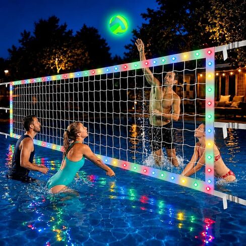 Upgraded Pool Volleyball Net Only,15x3FT Adjustable Replacement Water Volleyball Net with 8 Modes for Inground Pools,Pool Games for Adults and Family Summer Swimming Pool Party Fun in Kuwait
