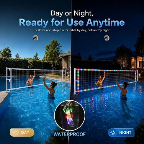 Upgraded Pool Volleyball Net Only,15x3FT Adjustable Replacement Water Volleyball Net with 8 Modes for Inground Pools,Pool Games for Adults and Family Summer Swimming Pool Party Fun in Kuwait