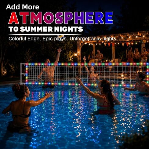 Upgraded Pool Volleyball Net Only,15x3FT Adjustable Replacement Water Volleyball Net with 8 Modes for Inground Pools,Pool Games for Adults and Family Summer Swimming Pool Party Fun in Kuwait