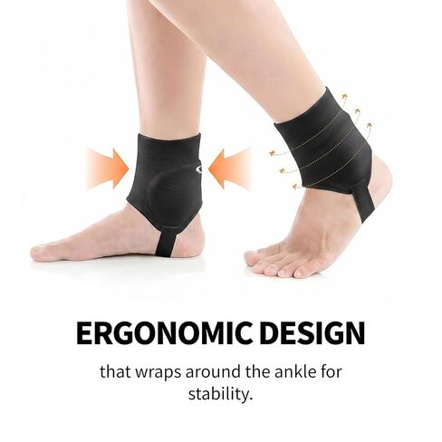 COELO Ankle Guards for Soccer (1 Pair) | Dual-Side Cushioning with Plastic Support Pads & Elastic Heel Band | Breathable Ankle Guard for Sports Football Activities | Left & Right Set (Black) in Kuwait