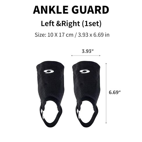 COELO Ankle Guards for Soccer (1 Pair) | Dual-Side Cushioning with Plastic Support Pads & Elastic Heel Band | Breathable Ankle Guard for Sports Football Activities | Left & Right Set (Black) in Kuwait