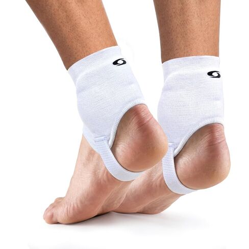 COELO Ankle Guards for Soccer (1 Pair) | Dual-Side Cushioning with Plastic Support Pads & Elastic Heel Band | Breathable Ankle Guard for Sports Football Activities | Left & Right Set (White) in Kuwait