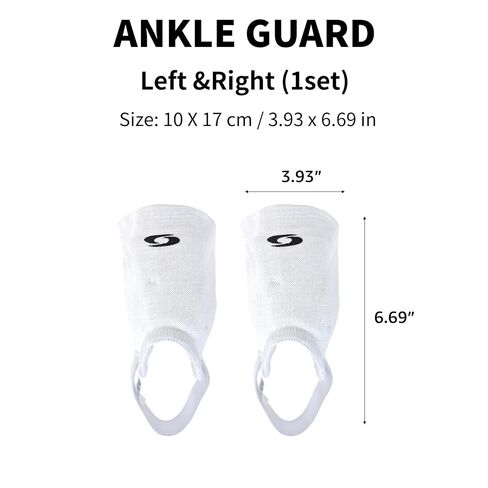 COELO Ankle Guards for Soccer (1 Pair) | Dual-Side Cushioning with Plastic Support Pads & Elastic Heel Band | Breathable Ankle Guard for Sports Football Activities | Left & Right Set (White) in Kuwait