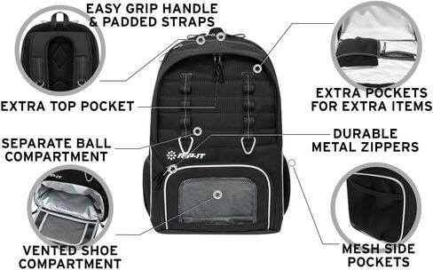 RIP-IT Women's Essentials Volleyball Backpack 2.0 - Mesh Ball Bag Included - Equipment Bag with Separate Shoe Compartment in Kuwait