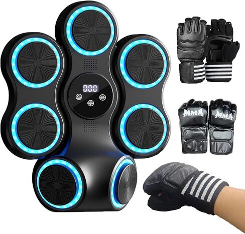Smart Musical Boxing Machine with Gloves for Stress Relief | Music Boxing Machine for Adults and Kids, Wall Mounted Electronic Boxing Equipment for Home Gym, Punching Bag Workout Gear in Kuwait
