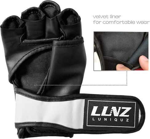 MMA Gloves for Kids Punching Bag Boxing Sparring Grappling, Half Finger with Thick Padding Long Wrist Wrap in Kuwait