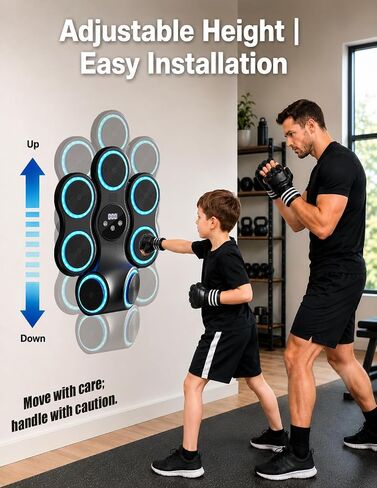 Smart Musical Boxing Machine with Gloves for Stress Relief | Music Boxing Machine for Adults and Kids, Wall Mounted Electronic Boxing Equipment for Home Gym, Punching Bag Workout Gear in Kuwait