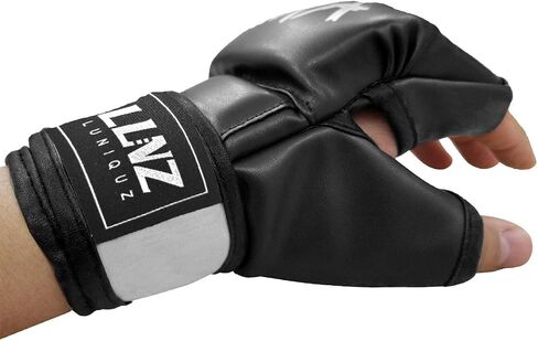 MMA Gloves for Kids Punching Bag Boxing Sparring Grappling, Half Finger with Thick Padding Long Wrist Wrap in Kuwait