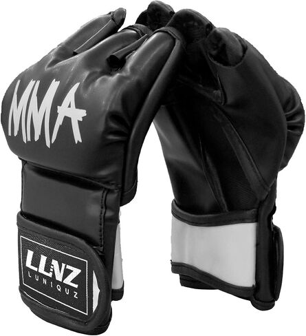 MMA Gloves for Kids Punching Bag Boxing Sparring Grappling, Half Finger with Thick Padding Long Wrist Wrap in Kuwait