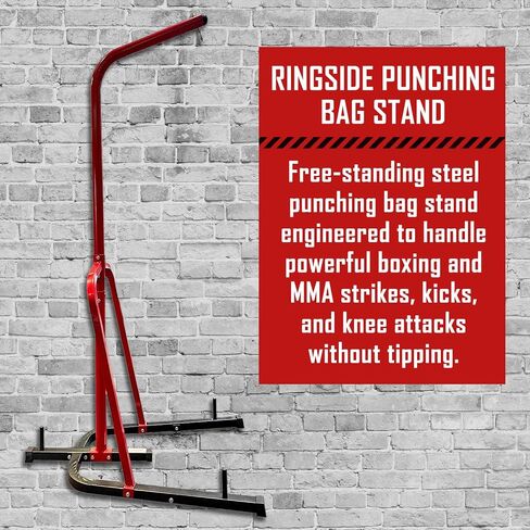 حامل حقائب ثقيلة من Ringside Prime، إطار فولاذي قائم بذاته يدعم أكياس بوزن 100 رطل مع 3 أوتاد للثبات، وصول كامل بزاوية 180 درجة، إعداد سهل للمنزل أو صالة الألعاب الرياضية، مع أو بدون منصة حقيبة السرعة in Kuwait
