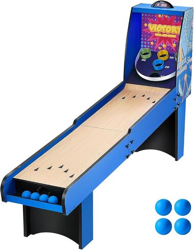 طاولة ألعاب VEVOR Roll and Score Classic Arcade، آلة طاولة Sky Ball، مسجل إلكتروني LED وإضاءة المسار، صوت، إرجاع الكرة تلقائيًا، غرفة ألعاب ترفيهية منزلية in Kuwait