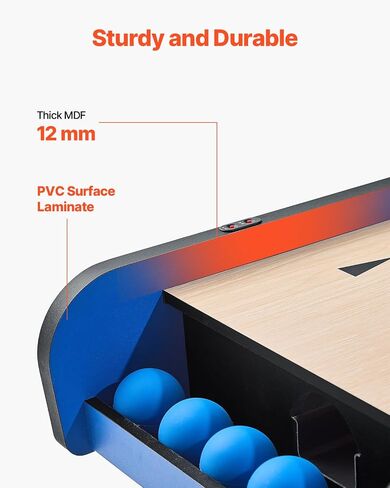 طاولة ألعاب VEVOR Roll and Score Classic Arcade، آلة طاولة Sky Ball، مسجل إلكتروني LED وإضاءة المسار، صوت، إرجاع الكرة تلقائيًا، غرفة ألعاب ترفيهية منزلية in Kuwait