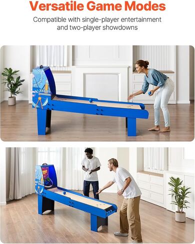 طاولة ألعاب VEVOR Roll and Score Classic Arcade، آلة طاولة Sky Ball، مسجل إلكتروني LED وإضاءة المسار، صوت، إرجاع الكرة تلقائيًا، غرفة ألعاب ترفيهية منزلية in Kuwait