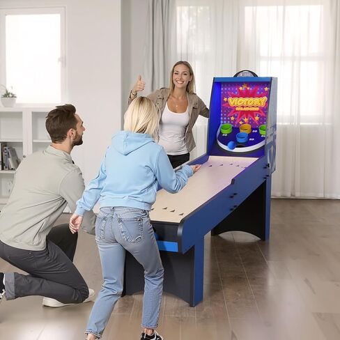 طاولة ألعاب VEVOR Roll and Score Classic Arcade، آلة طاولة Sky Ball، مسجل إلكتروني LED وإضاءة المسار، صوت، إرجاع الكرة تلقائيًا، غرفة ألعاب ترفيهية منزلية in Kuwait
