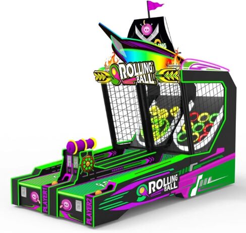 لعبة CREATIVE ARCADES Neon Pirate Dual-Lane Skeeball Machine، تعمل بقطع النقود المعدنية، استرداد التذاكر، إضاءة LED، موضوع القراصنة، للأروقة وFECs in Kuwait