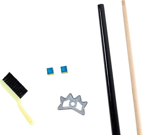 Barrington Billiards 24-Piece Pool Table Kit with 57 Inch 2-Piece Cue Sticks, 16-Piece 2 1/4 Inch Billiard Ball Set, Triangle Rack, Bridge Stick, Rail Brush, Chalk, Complete Billiards Accessories Set in Kuwait