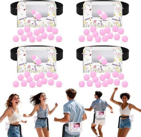 4 Set Cowboy Baby Shower Games Swing Shaking Balls Game for Adult Includes 40 Balls,4 Paper Boxes, 4 Belts Table Tennis Twerk Game Supply for Outdoors Indoors in Kuwait