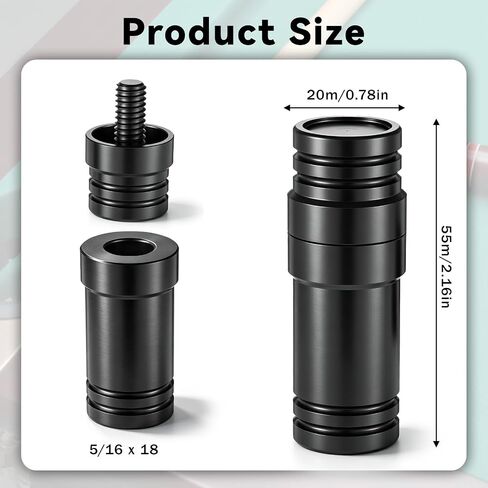 Pool Cue Joint Protectors 5/16 x 18 Black Plastic Stick Joint Protector Caps Pool-Joint Thread Cap for Players Pool Billiard Cues(1 Pair Male and Female) in Kuwait