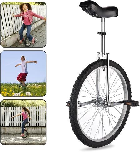 WinSpin 16" - 24" Wheel Unicycle Leakproof Butyl Tire Wheel Cycling Outdoor Sports Fitness Exercise Health Silver in Kuwait