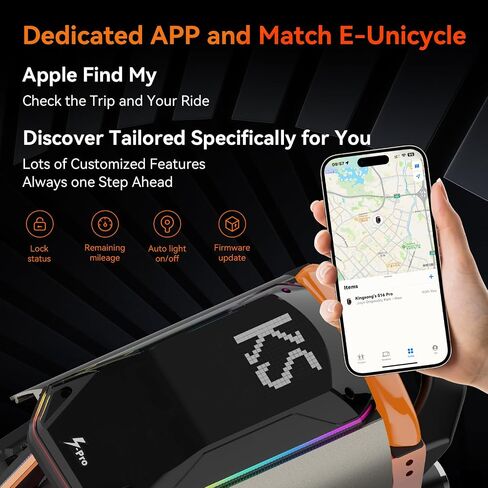 KINGSONG S16Pro Electric Unicycle One Wheel Self Balancing Unicycle for Adults, 25 MPH Top Speed & 35° Climbing, Smart Self-Balancing Commuter Electric, with App Control (Orange) in Kuwait
