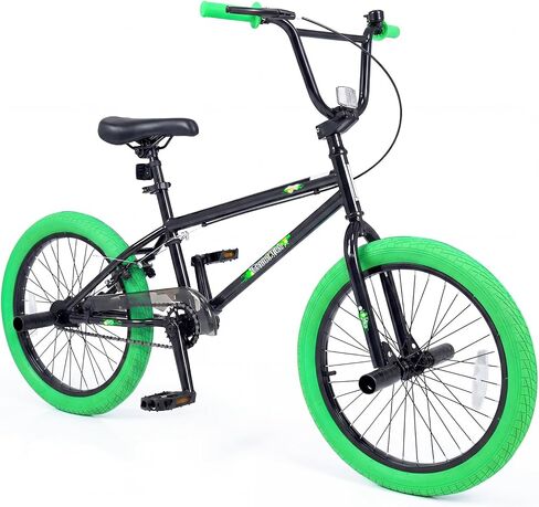 دراجة Goplus Freestyle BMX، دراجة خدعة مقاس 20 بوصة مع توجيه 360 درجة، 4 أوتاد، مقعد قابل للتعديل، فرامل U، إطار فولاذي Hi-Ten، دراجة تدريب للمبتدئين والمراهقين والشباب والأولاد والبنات in Kuwait