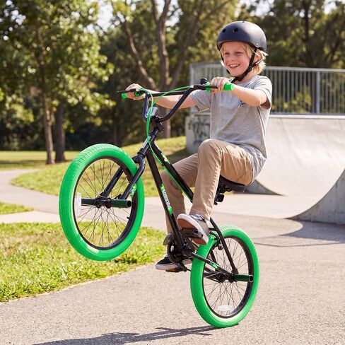 دراجة Goplus Freestyle BMX، دراجة خدعة مقاس 20 بوصة مع توجيه 360 درجة، 4 أوتاد، مقعد قابل للتعديل، فرامل U، إطار فولاذي Hi-Ten، دراجة تدريب للمبتدئين والمراهقين والشباب والأولاد والبنات in Kuwait