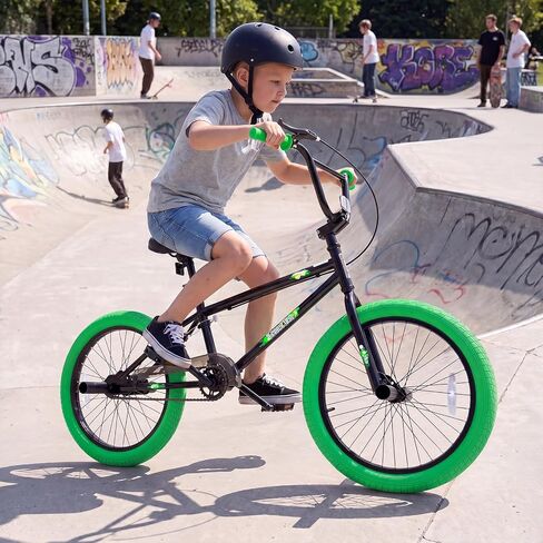 دراجة Goplus Freestyle BMX، دراجة خدعة مقاس 20 بوصة مع توجيه 360 درجة، 4 أوتاد، مقعد قابل للتعديل، فرامل U، إطار فولاذي Hi-Ten، دراجة تدريب للمبتدئين والمراهقين والشباب والأولاد والبنات in Kuwait