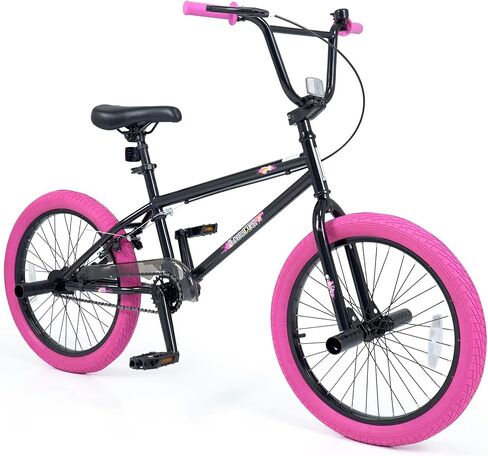 دراجة Goplus Freestyle BMX، دراجة خدعة مقاس 20 بوصة مع توجيه 360 درجة، 4 أوتاد، مقعد قابل للتعديل، فرامل U، إطار فولاذي Hi-Ten، دراجة تدريب للمبتدئين والمراهقين والشباب والأولاد والبنات in Kuwait